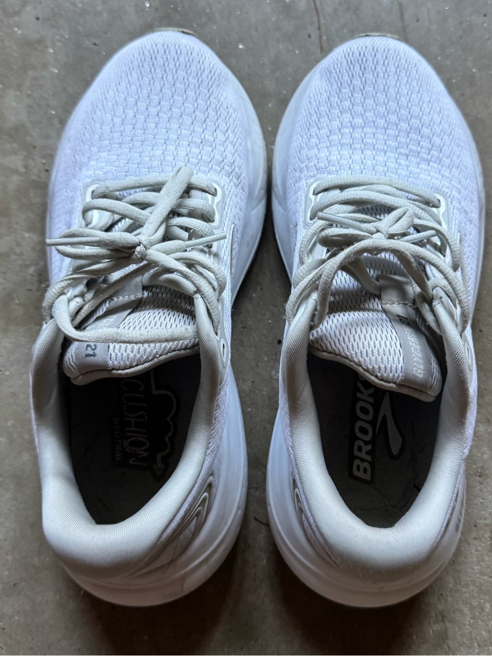 Brooks All-White Mesh Lace-Up Running Shoes